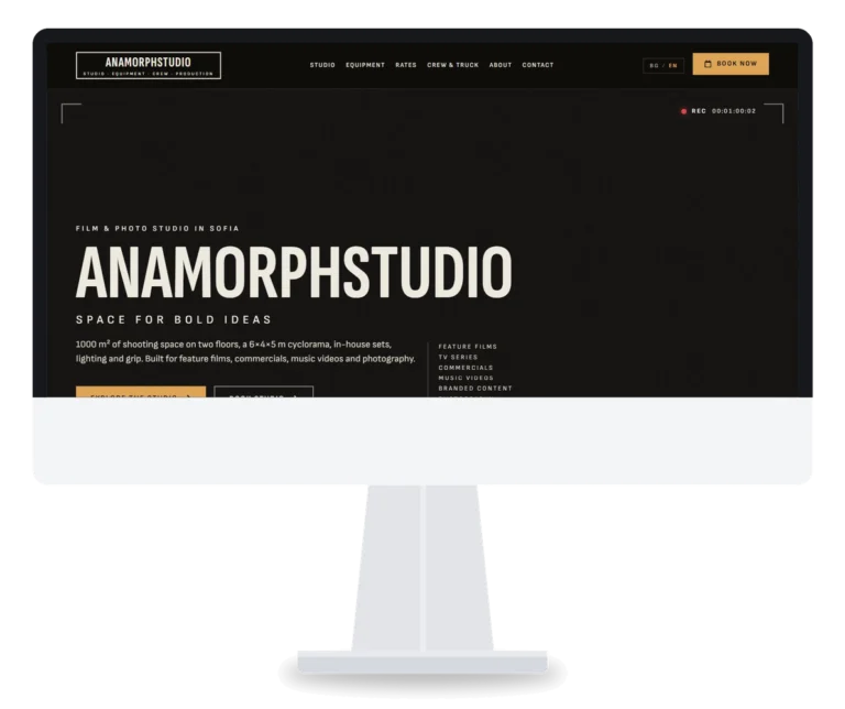 Anamorphstudio.com - уеб сайт за филмово и фото студио в София