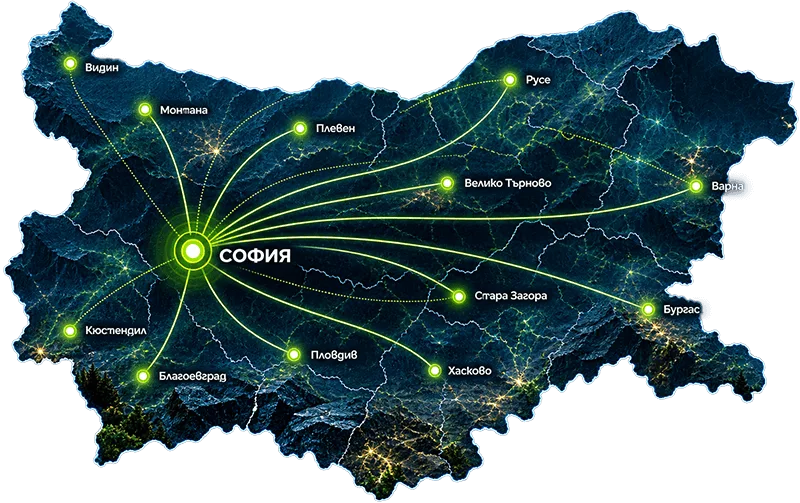 Карта на България - изработка на сайтове в София и цялата страна